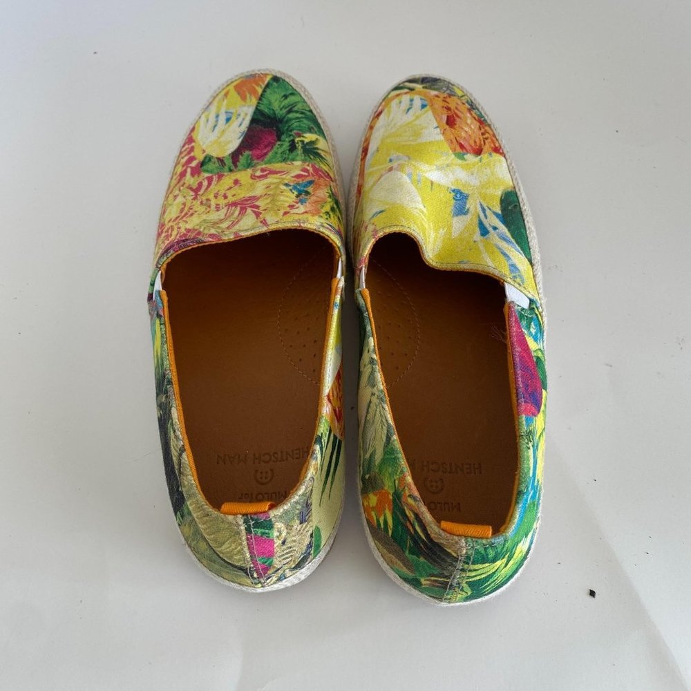 Mulo For Hentsch Man Tropical Printed Canvas Slip On Shoe Size‎ US 7